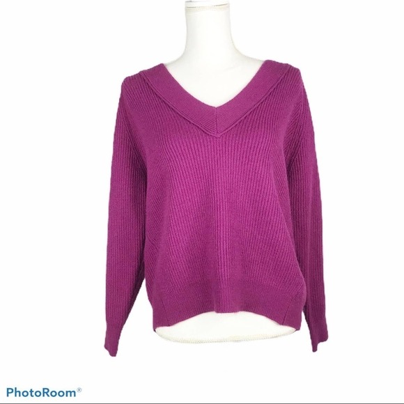 FRNCH PARIS Pull Over V Neck Ribbed Knit S/M - Picture 4 of 8